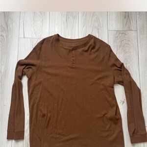 Men's Brown Henley Shirt